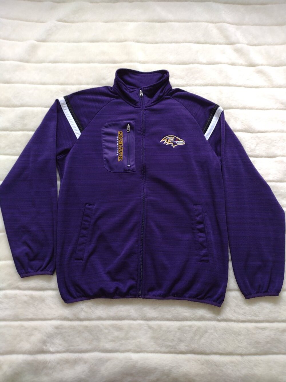 NFL Men's Baltimore Ravens Sweatshirt Jacket Medium Full Zip Purple